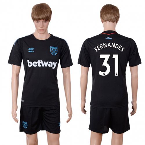 West Ham United #31 Fernandes Away Soccer Club Jersey - Click Image to Close